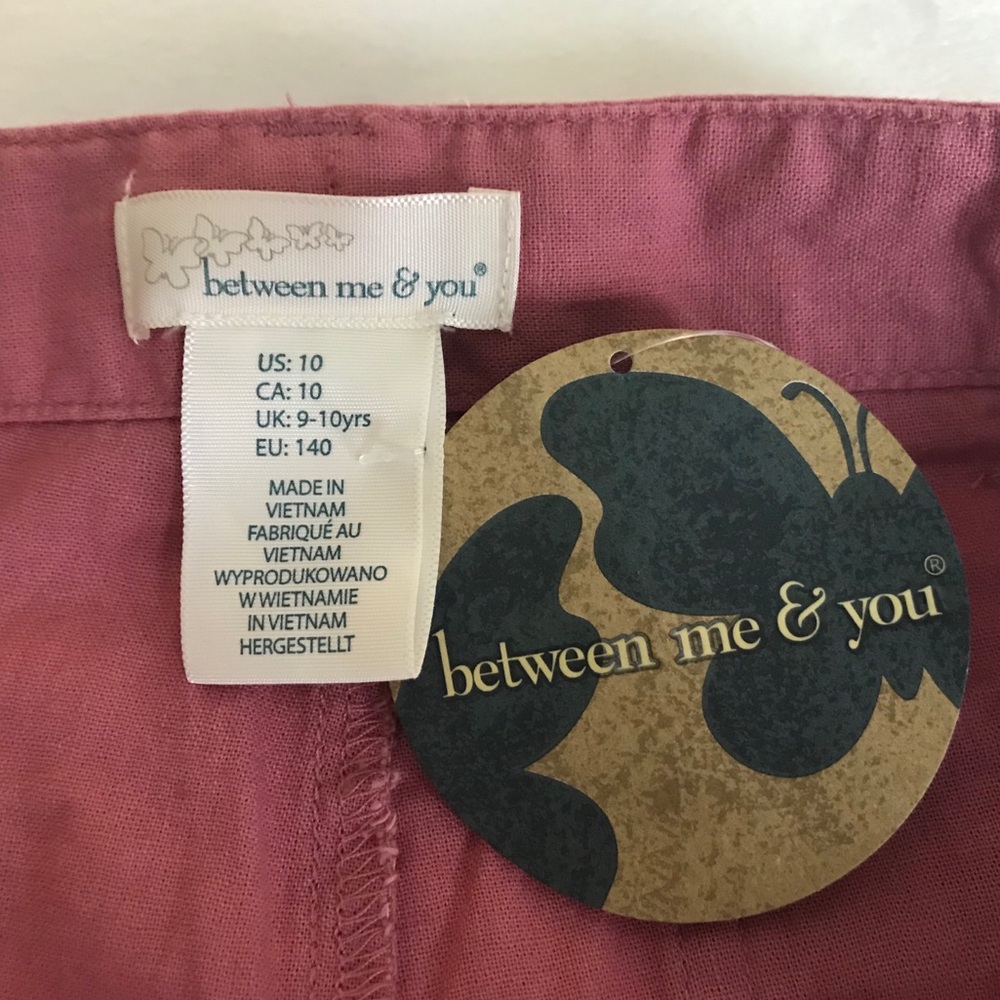 ❄️ Mauve Pink Girls Linen Blend Shorts Size 10 - Picture 3 of 3